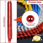 ZYFLSQ 100 Pcs 33-Inch 7mm Metallic Red Mardi Gras Beads Necklaces – Party Favors & Parade Accessories