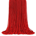 ZYFLSQ 100 Pcs 33-Inch 7mm Metallic Red Mardi Gras Beads Necklaces – Party Favors & Parade Accessories