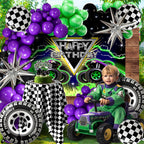 Zylarithon Monster Truck Birthday Decorations – Balloon Arch Kit, Backdrop & Centerpieces