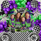 Zylarithon Monster Truck Birthday Decorations – Balloon Arch Kit, Backdrop & Centerpieces