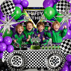 Zylarithon Monster Truck Birthday Decorations – Balloon Arch Kit, Backdrop & Centerpieces
